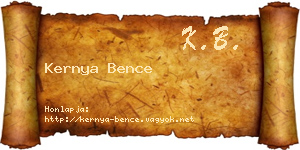 Kernya Bence névjegykártya